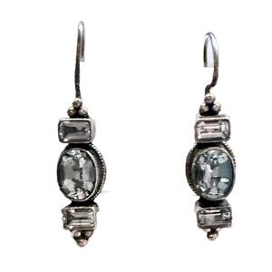 Vintage Elegant Aquamarine Silver Drop Earrings